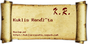 Kuklis Renáta névjegykártya